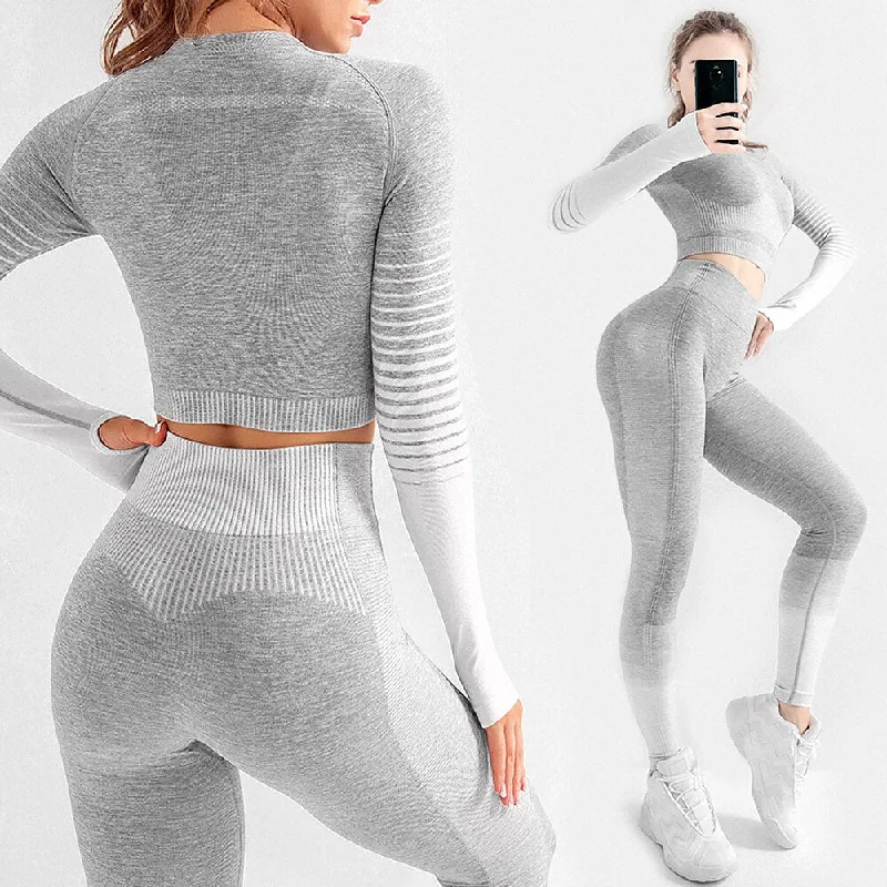 JYVIN Set 2 Piece Workout Set Women Seamless Yoga Set Sportswear Fitness Clothes For Women Gym Clothing Gym Set Women Leggings