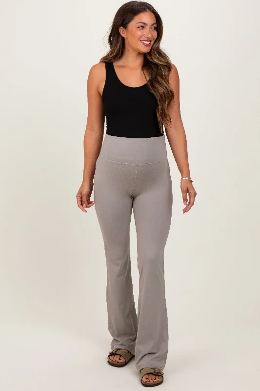 Light Grey Maternity Flared Leggings