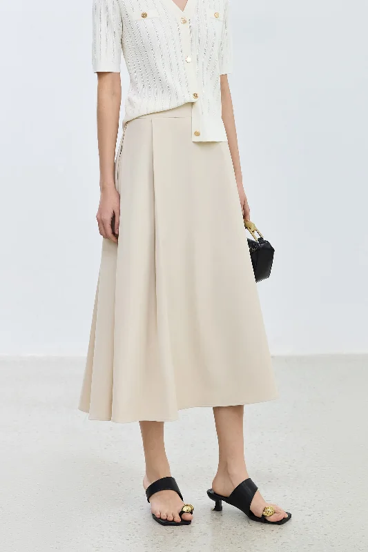 LILY Elegant Vintage High-Waist Umbrella Skirt silk skirt elegant