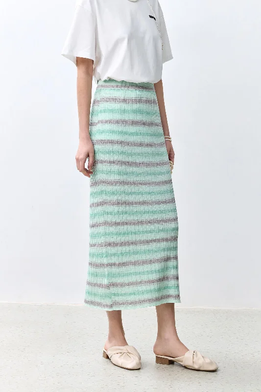 LILY Fashionable Striped Relaxed Skirt seamless skirt comfort