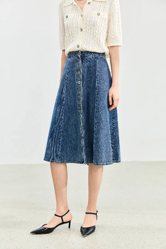 LILY High-Waist Denim Skirt corduroy skirt cozy