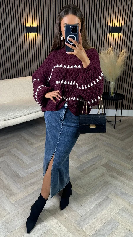 Lincoln Blue Denim Midi Skirt With Front Slit high slit skirt
