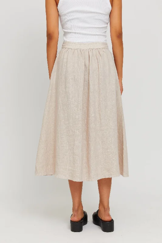 Lorette Linen Skirt spandex blend skirt