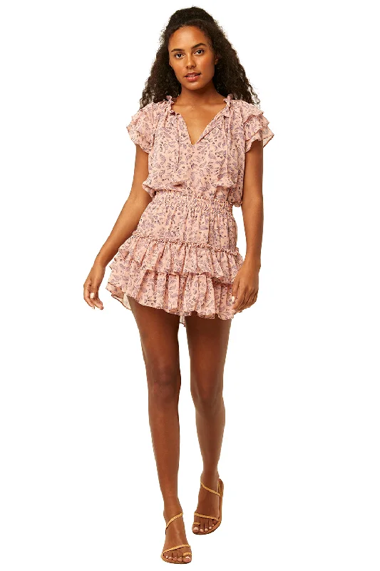 Misa - Nahla Skirt in Rose Paisley silk skirt luxurious