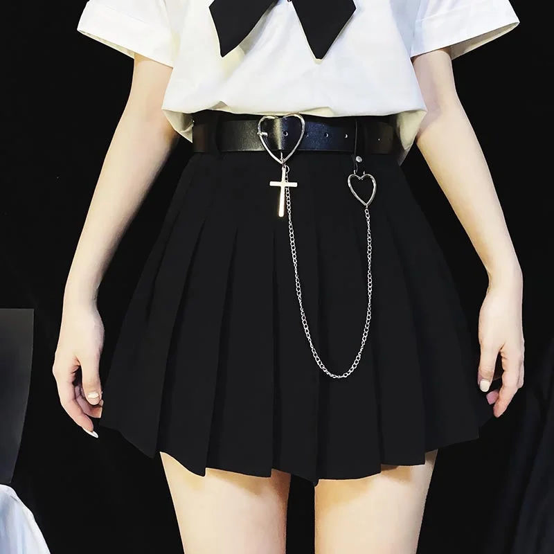 Original Japanese School Style Waist Bend Pleated Skirt JK Spring Summer Pure Heart High Waist Skirt cashmere skirt fine