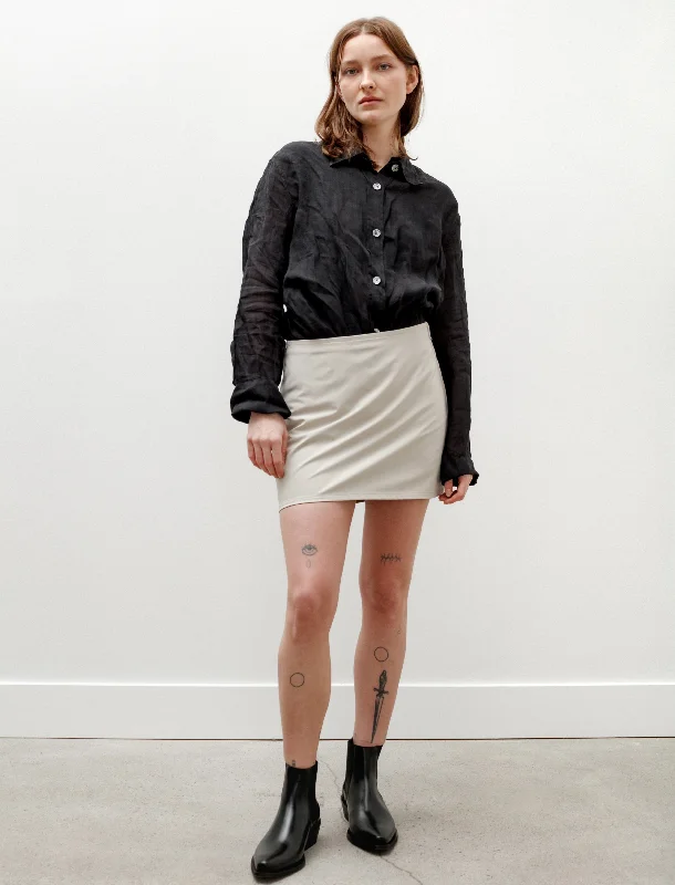 Mini Skirt Dusty White Muted Scuba leather skirt bold