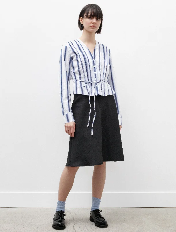 Curtain Skirt Black Mnemonic Wool velvet skirt glossy