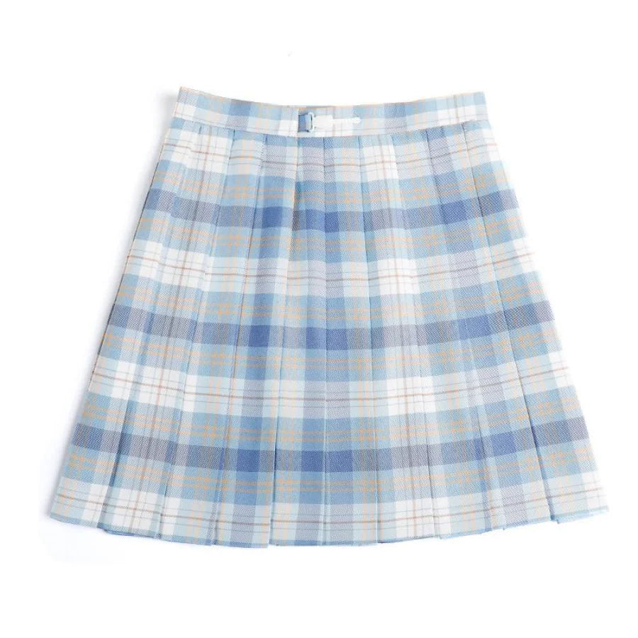 Plaid JK Uniform A-line Hight Waist Pleated Skirt MK3437 silk skirt lustrous