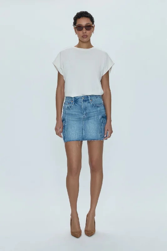 Rhea Mid Rise Mini Skirt - Heat silk skirt luxurious