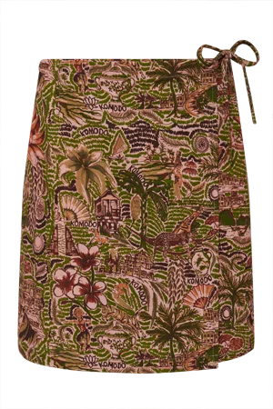 Solstice Cotton Skirt Tropical Print Pink velvet skirt rich