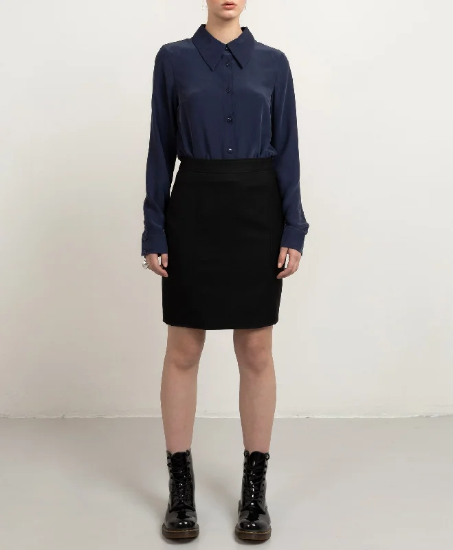 Mini Prime Pencil Skirt Black zip skirt side