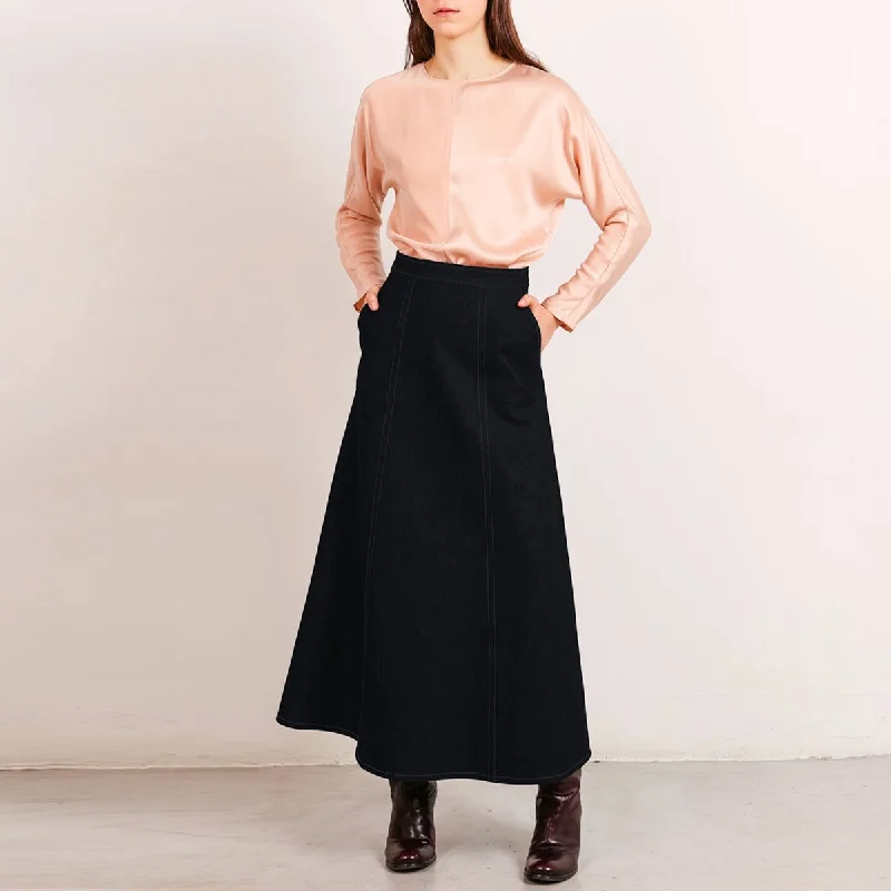 Flow Denim Skirt Black velvet skirt plush