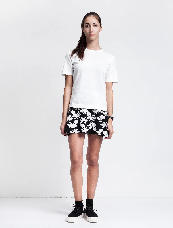 Floral Full Skirt corduroy skirt textured