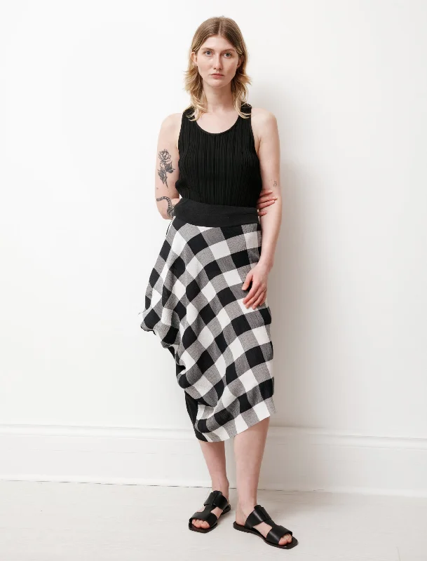 Asymmetric Gingham Skirt low waist skirt