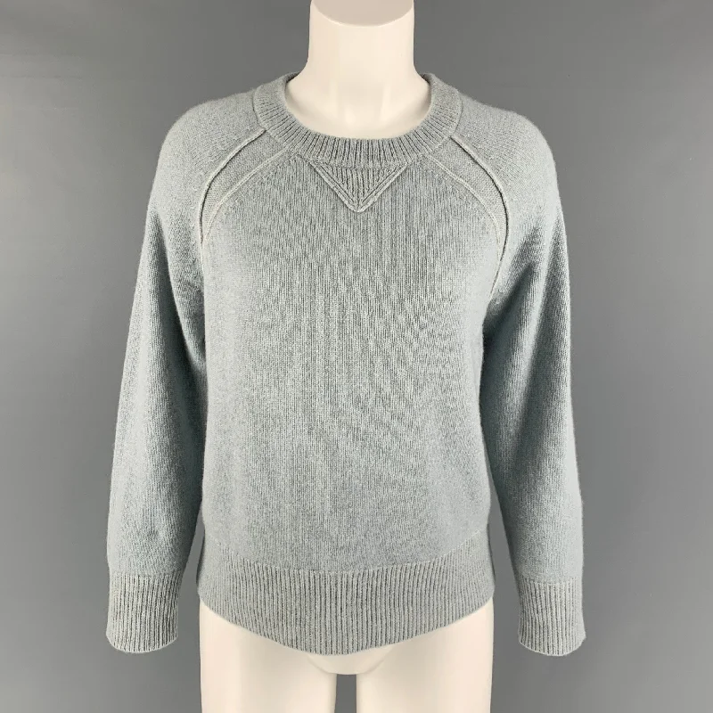 BROCHU WALKER Size S Light Blue Cashmere Solid Crew-Neck Sweater