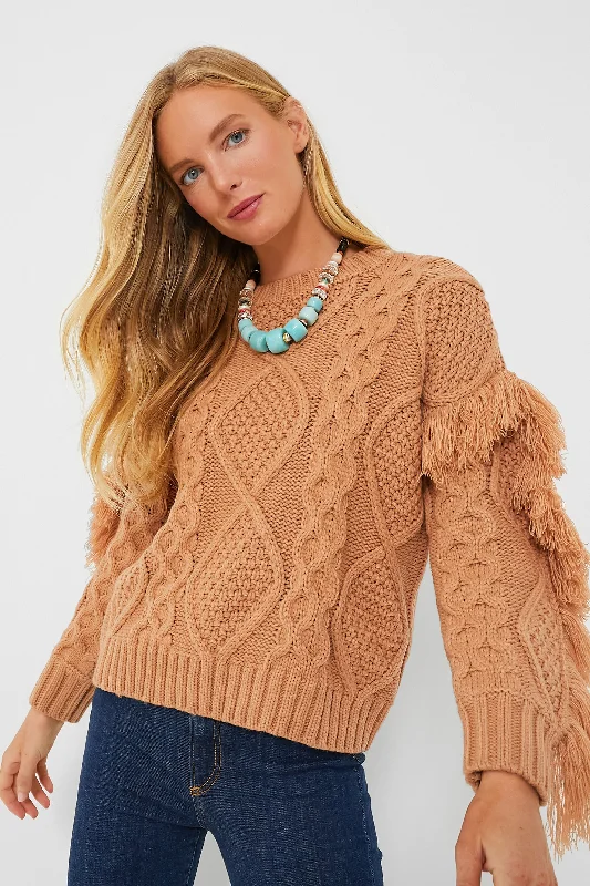 Camel Francesca Fringe Sweater