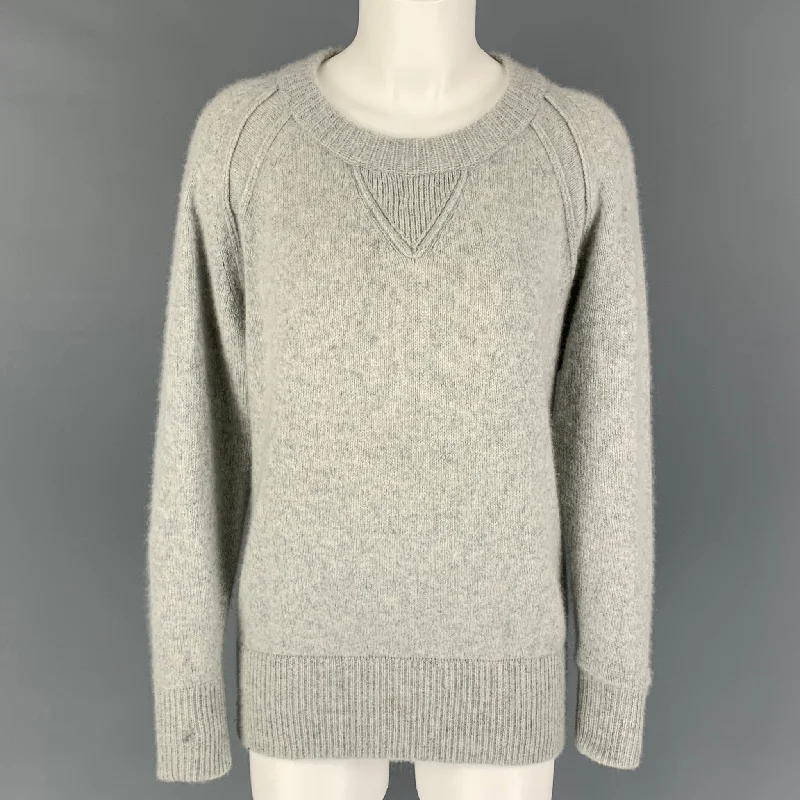 CHLOE Size S Grey Cashmere Crew-Neck Sweater