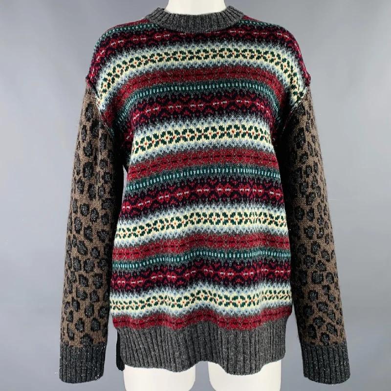 JUNYA WATANABE Size S Multi Color Wool Blend Mixed Patterns Sweater