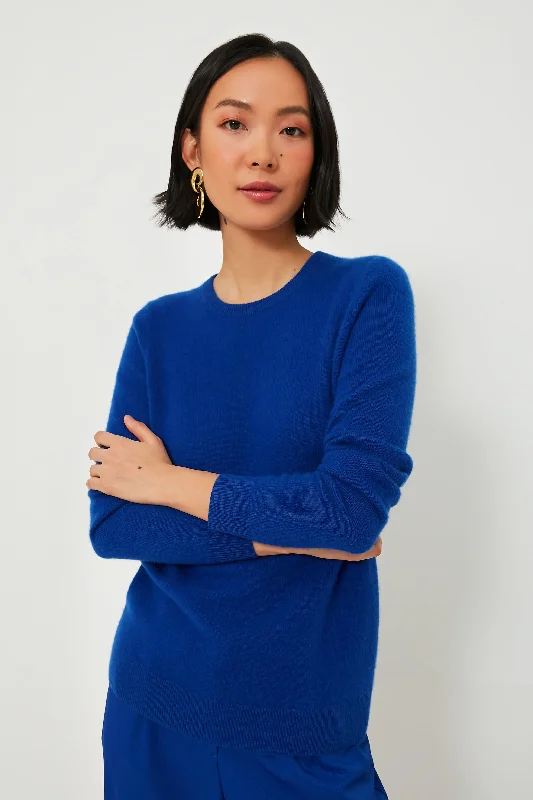 Lapis Blue Cashmere Crewneck Sweater