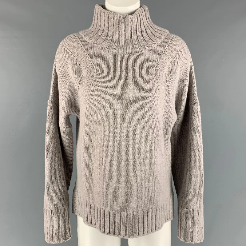 MARGARET OLEARY Size XS Light Grey Cashmere Textured Sweater