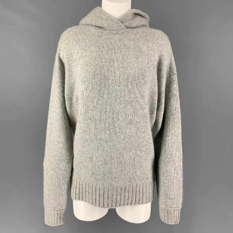 RAEY Size S Grey Heather Cashmere Hooded Sweater