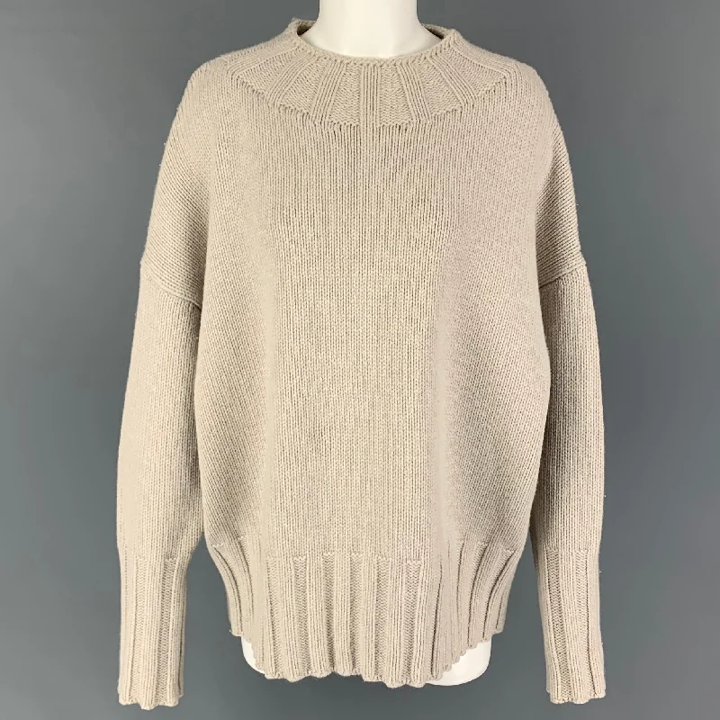 THE ROW Size XS Beige Knitted Oversized Sweater