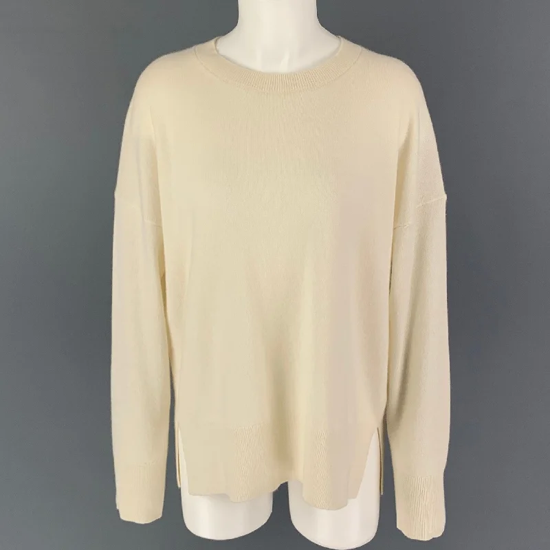 THEORY Size L Cream Cashmere Sweater