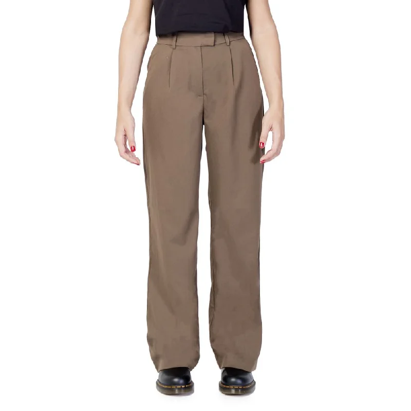 Brown Polyester Jeans & Pant