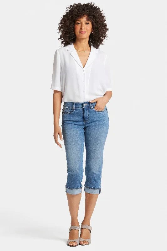 Marilyn Straight Crop Jeans In Petite - Water Canyon