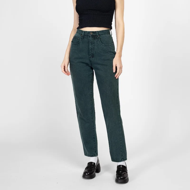 Small 90s Forest Green High Waisted Jeans 26"