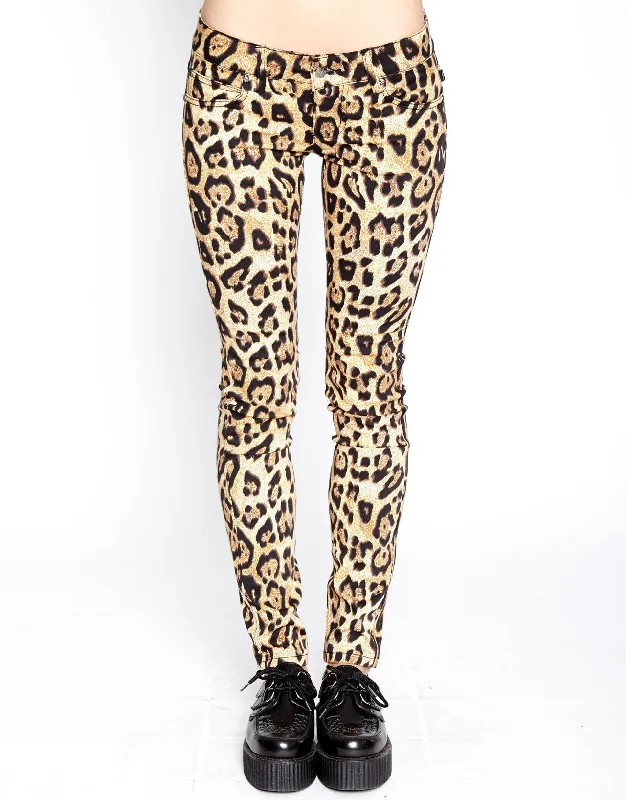 T Back Jeans Leopard Print