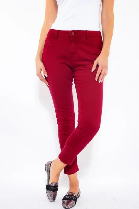 WOMEN'S FASHION COLORED JEANS IN RED